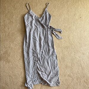 Elegant Gray Wrap Dress